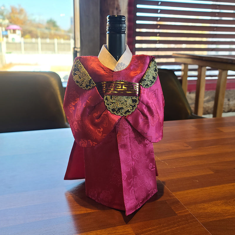 Korean Traditional King Hanbok Wine Bottle Cover